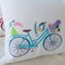 Summer Bike Pillow covers, Embroidered bicycle pillow product 3